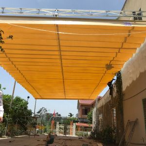 Mái xếp di động lượn sóng che nắng mưa