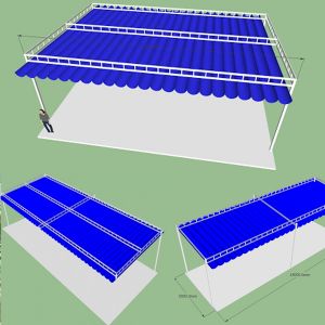 Thiết kế lắp đặt mái xếp di động lượn sóng